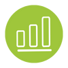 Icon showing a graph - green