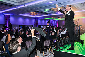 Entertainment act during the Investment Life & Pensions Moneyfacts Awards