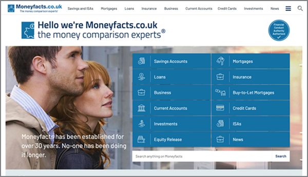 Image of the Homepages of Moneyfacts.co.uk