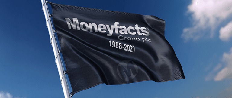 Banner Image of Moneyfacts Flag Against Blue Sky