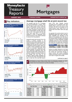 Cover of the October edition of Moneyfacts Mortgage Treasury Report
